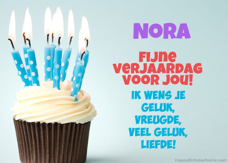 Gefeliciteerd met Fijne verjaardag van Nora