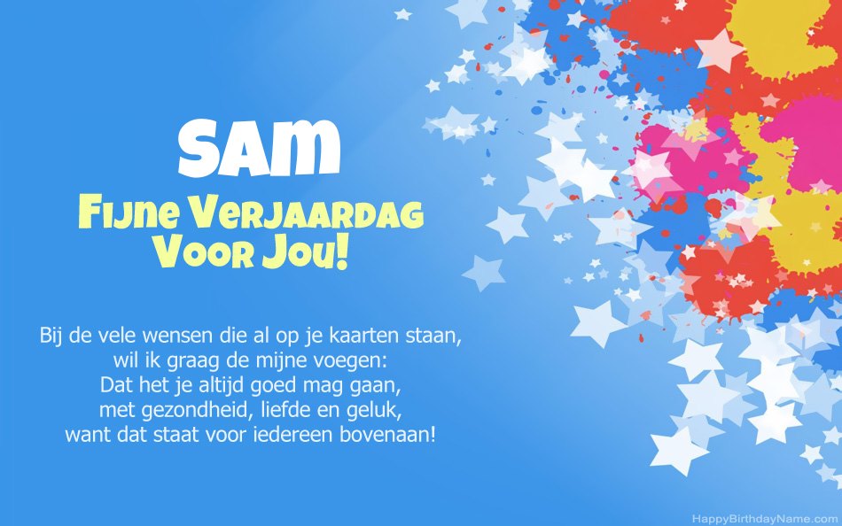 Gefeliciteerd met de verjaardag van Sam Gefeliciteerd met de verjaardag van Sam