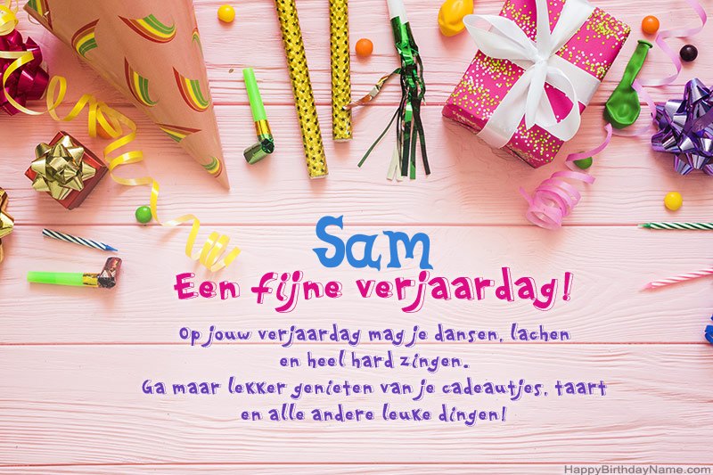 Gelukkige verjaardagskaart Sam gratis downloaden Gelukkige verjaardagskaart Sam gratis downloaden
