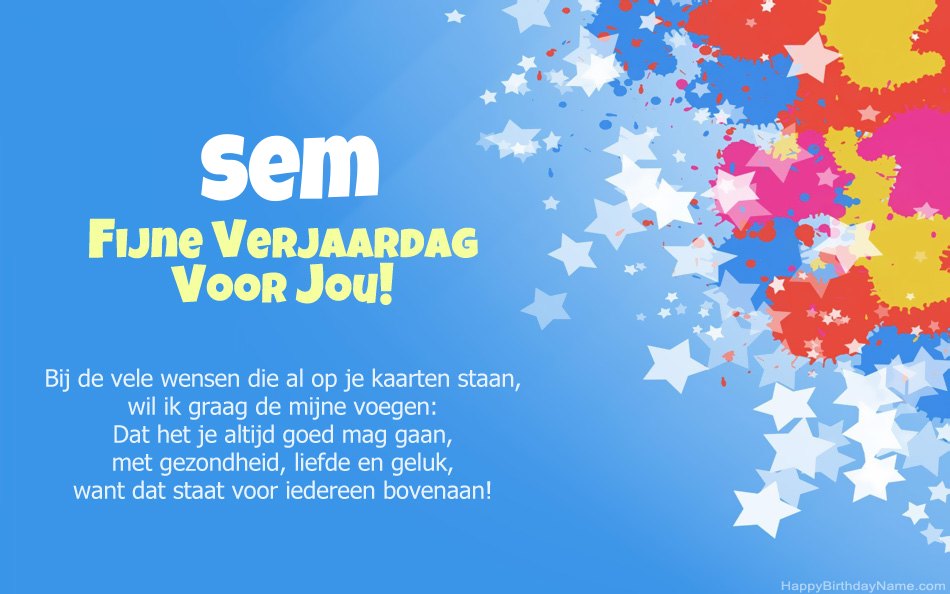 Gefeliciteerd met de verjaardag van Sem
