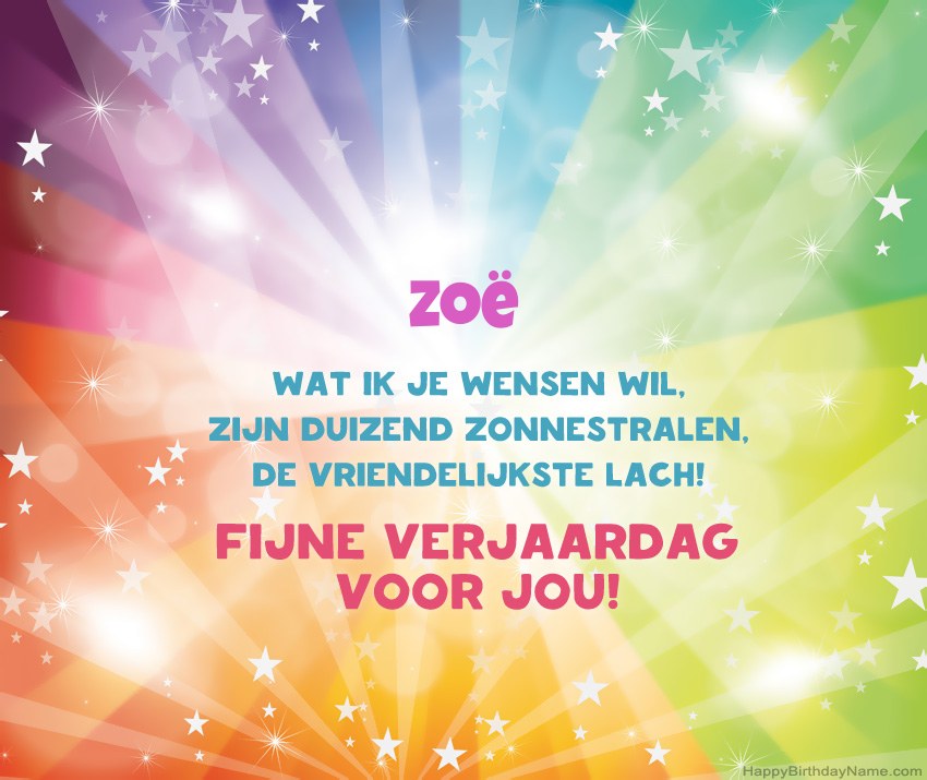 Mooie gelukkige verjaardagskaarten voor Zoë