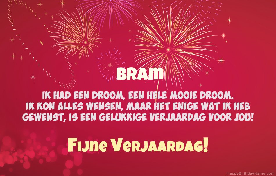 Gelukkige verjaardag Bram, mooie gedichten