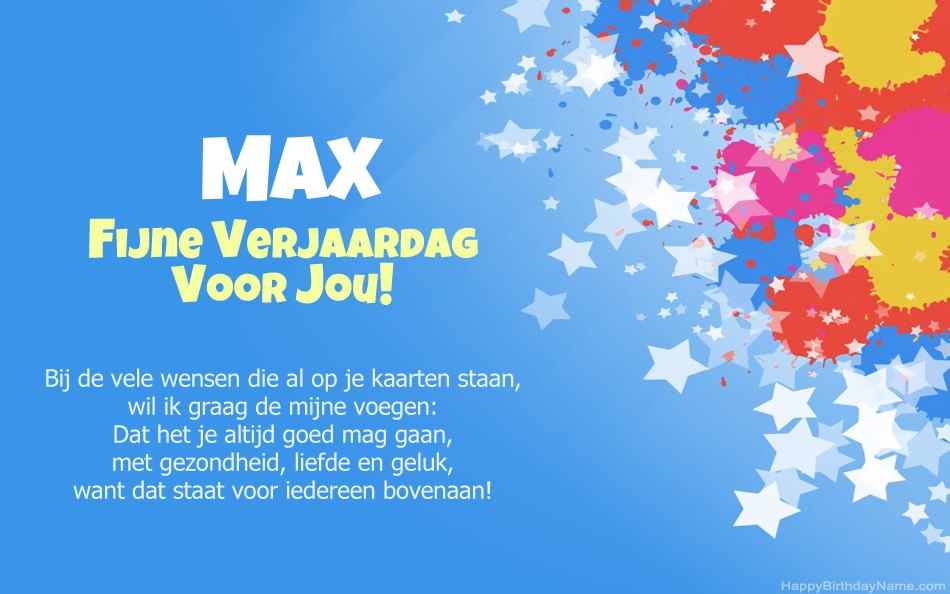 Gefeliciteerd met de verjaardag van Max