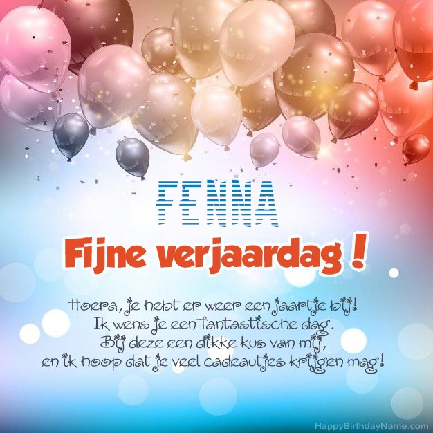 Gedichten op verjaardag voor Fenna