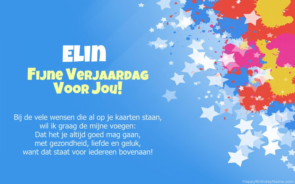 Gefeliciteerd met de verjaardag van Elin