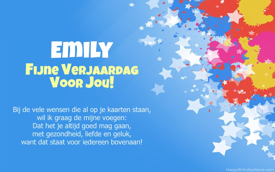 Gefeliciteerd met de verjaardag van Emily