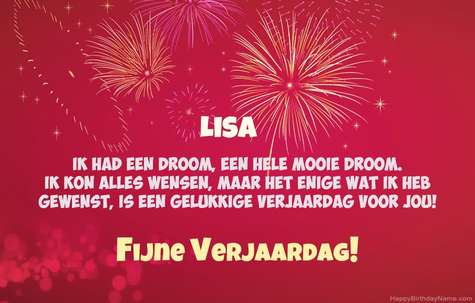 Gelukkige verjaardag Lisa, mooie gedichten