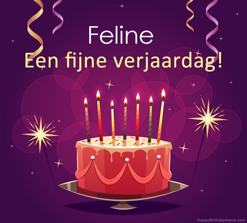 Grappige groeten voor fijne verjaardag Feline-foto