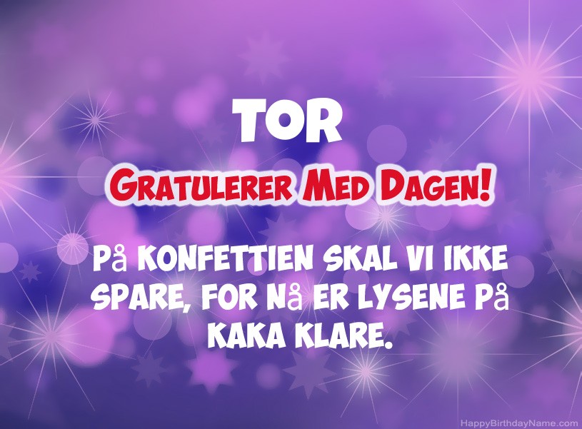 Ønsker Tor for gratulerer med dagen