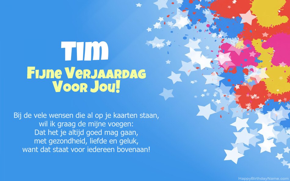Gefeliciteerd met de verjaardag van Tim