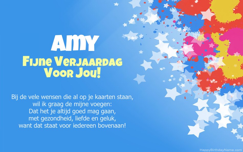 Gefeliciteerd met de verjaardag van Amy