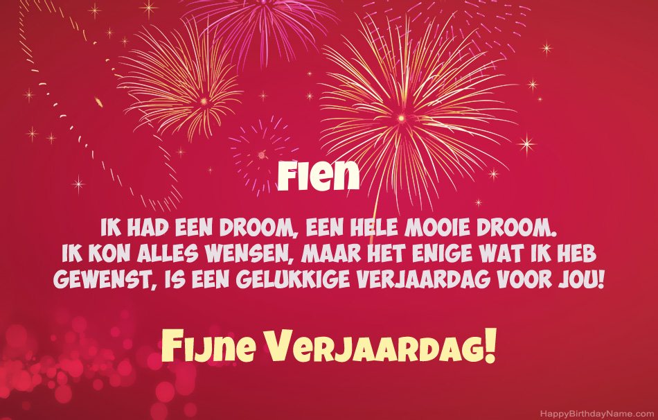 Gelukkige verjaardag Fien, mooie gedichten