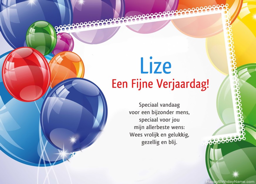 Gelukkige verjaardag Lize!
