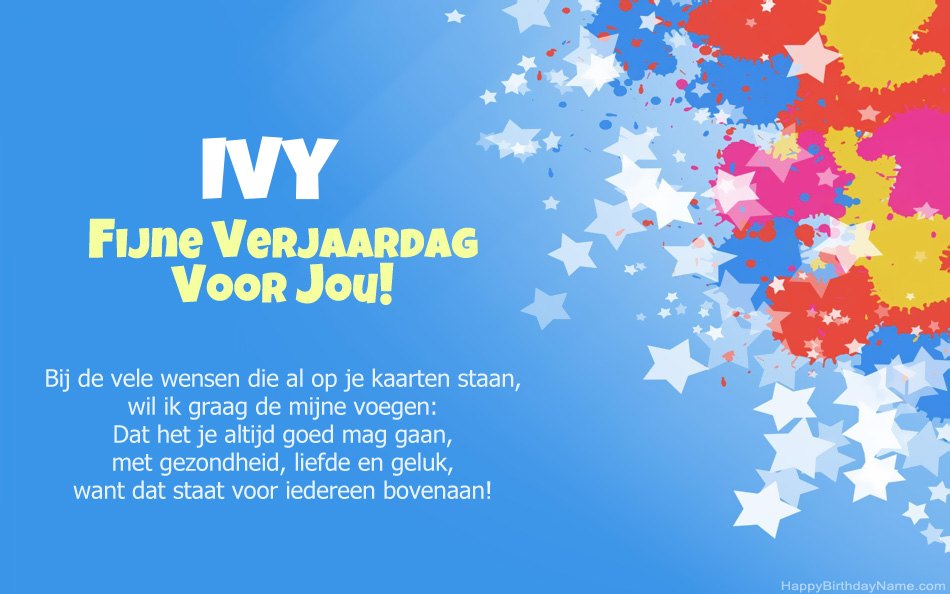 Gefeliciteerd met de verjaardag van Ivy