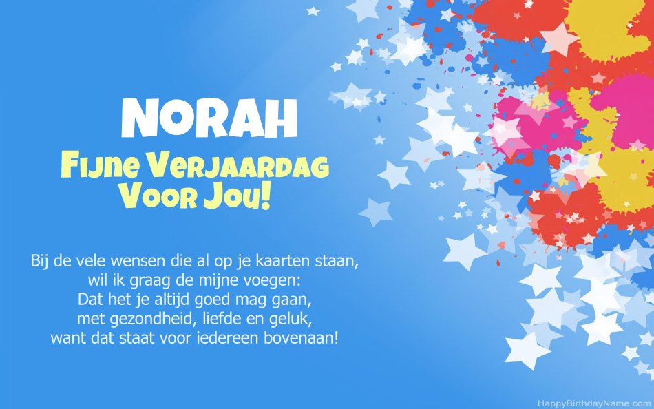 Gefeliciteerd met de verjaardag van Norah