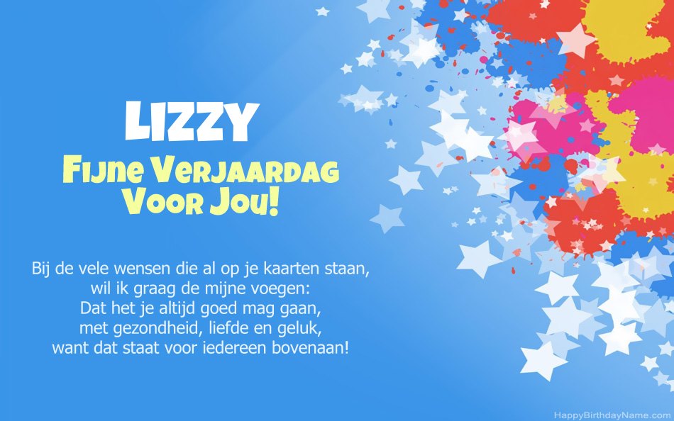 Gefeliciteerd met de verjaardag van Lizzy