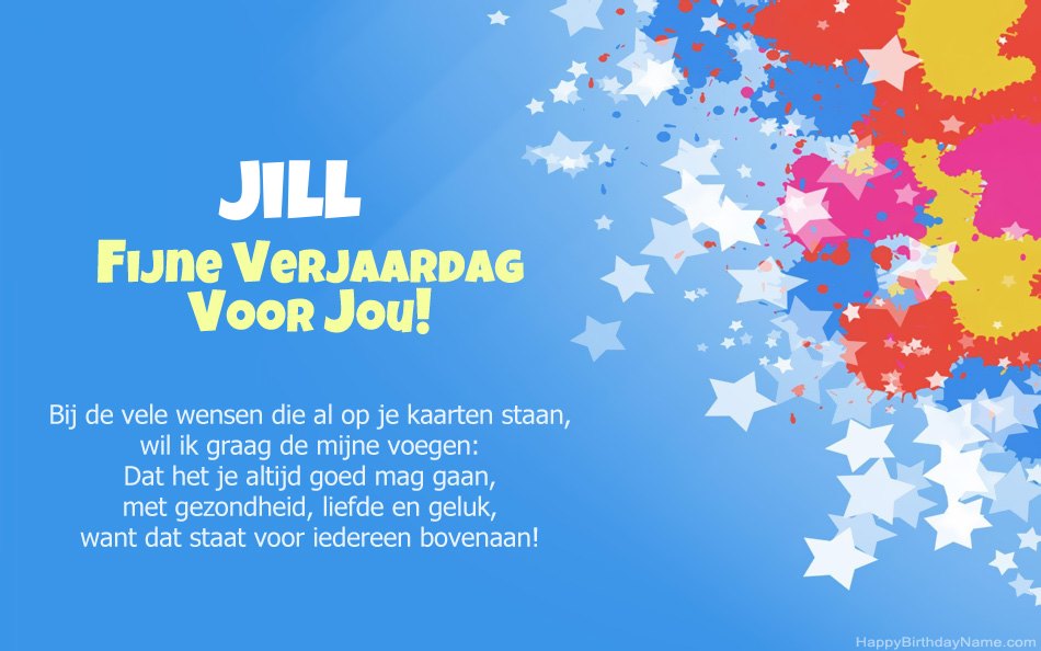 Gefeliciteerd met de verjaardag van Jill