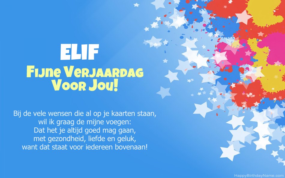 Gefeliciteerd met de verjaardag van Elif