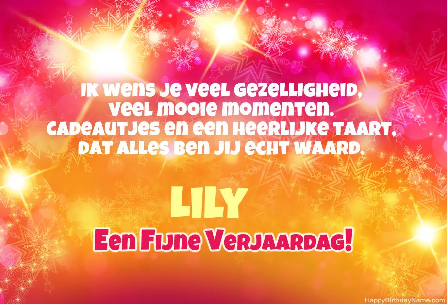Coole felicitaties voor Happy Birthday of Lily