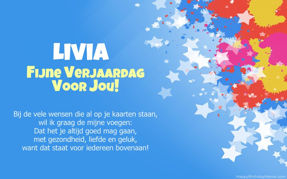 Gefeliciteerd met de verjaardag van Livia
