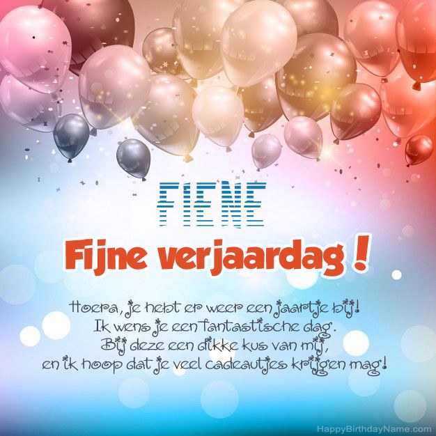 Gedichten op verjaardag voor Fiene