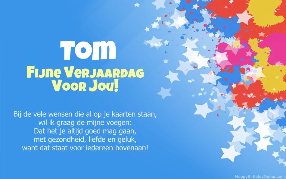 Gefeliciteerd met de verjaardag van Tom