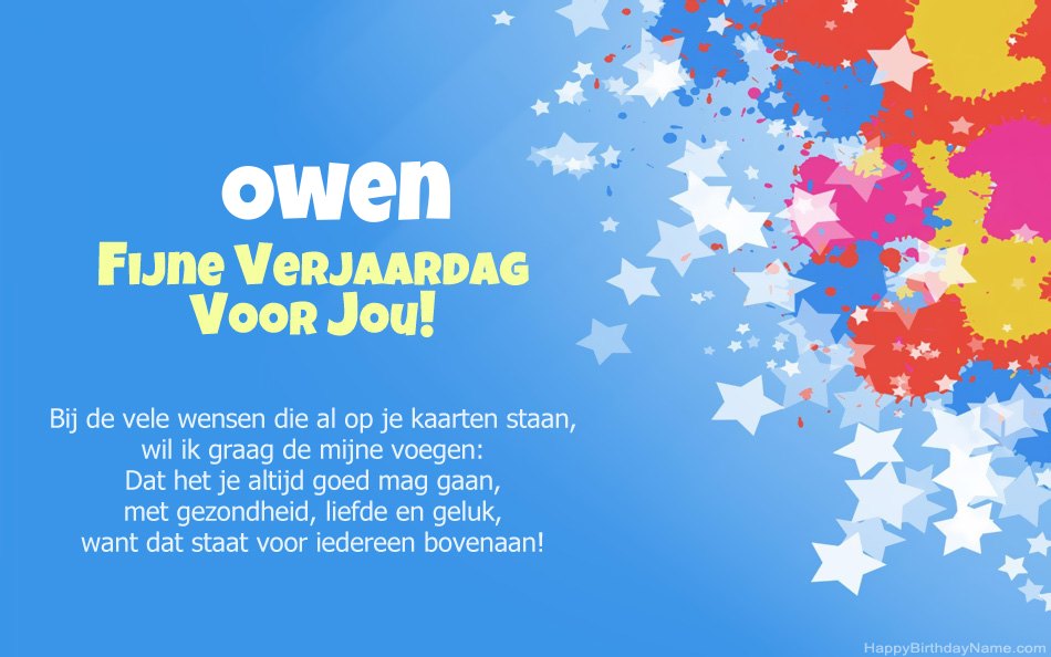 Gefeliciteerd met de verjaardag van Owen