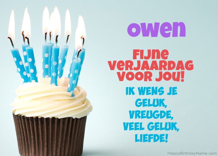 Gefeliciteerd met Fijne verjaardag van Owen