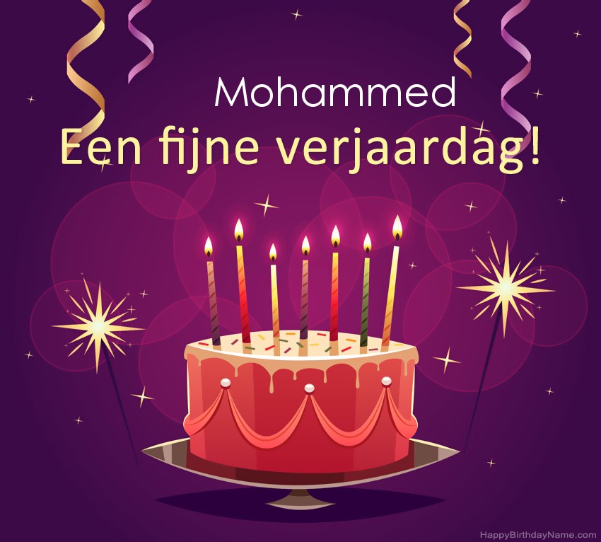 Grappige groeten voor fijne verjaardag Mohammed-foto