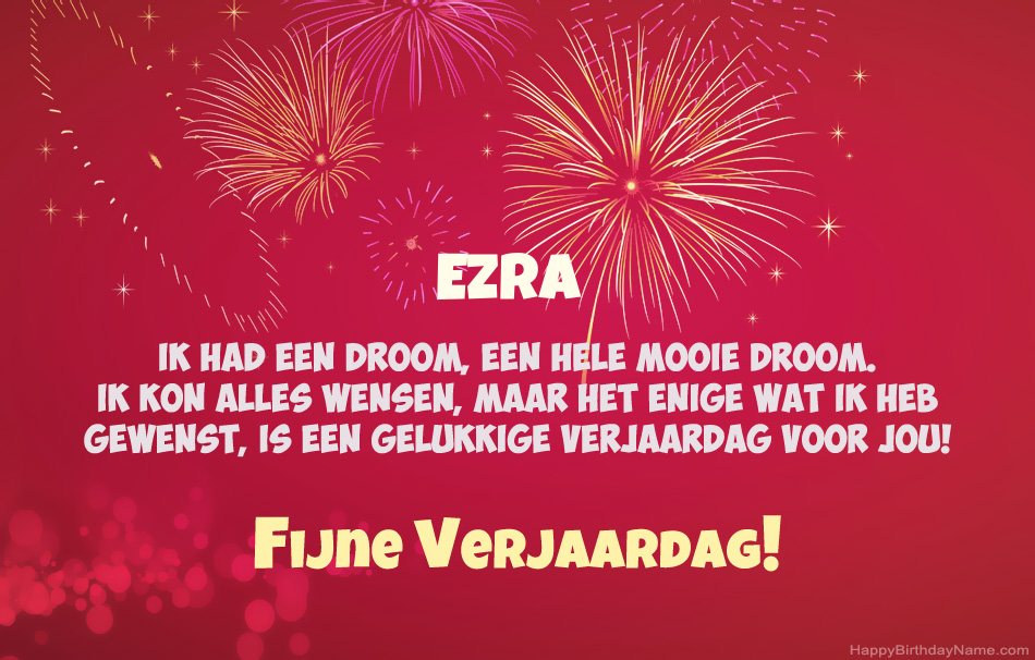Gelukkige verjaardag Ezra, mooie gedichten