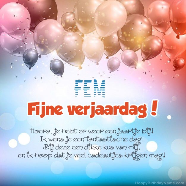 Gedichten op verjaardag voor Fem