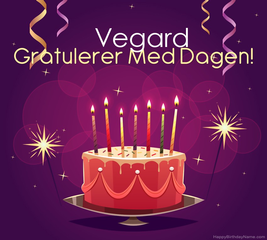 Vakre Gratulerer med fødselsdagskort til Vegard
