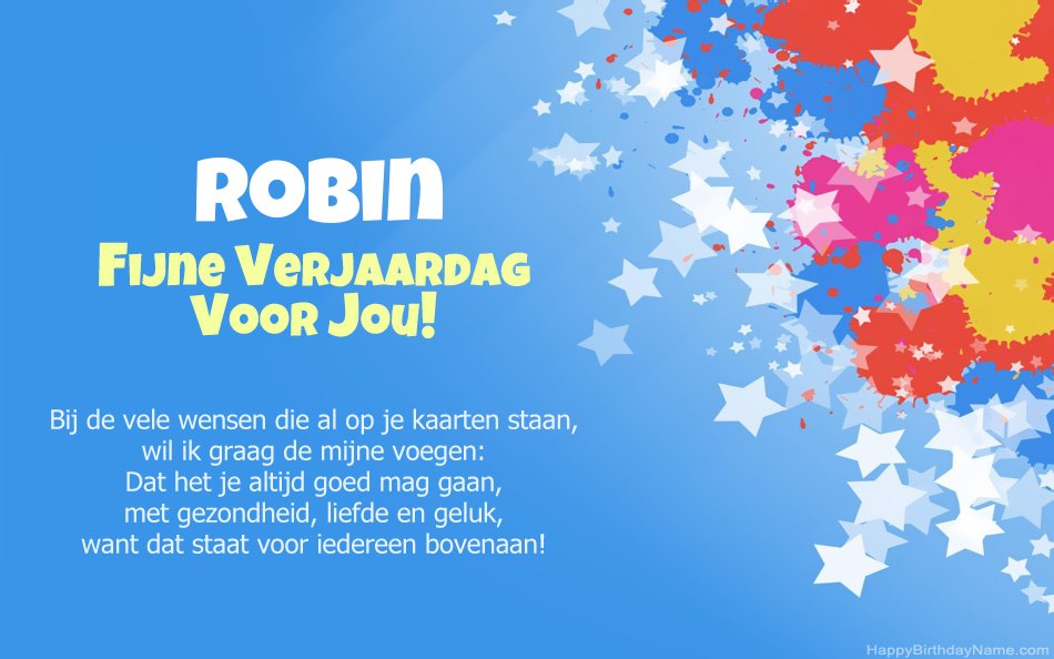 Gefeliciteerd met de verjaardag van Robin