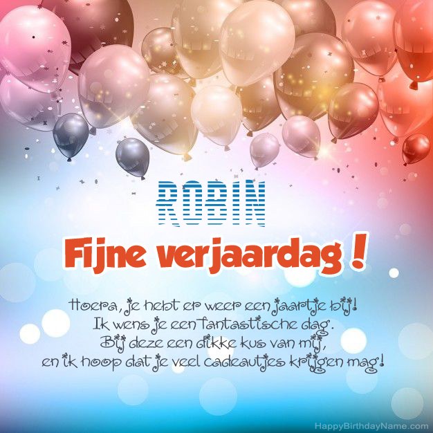 Gedichten op verjaardag voor Robin