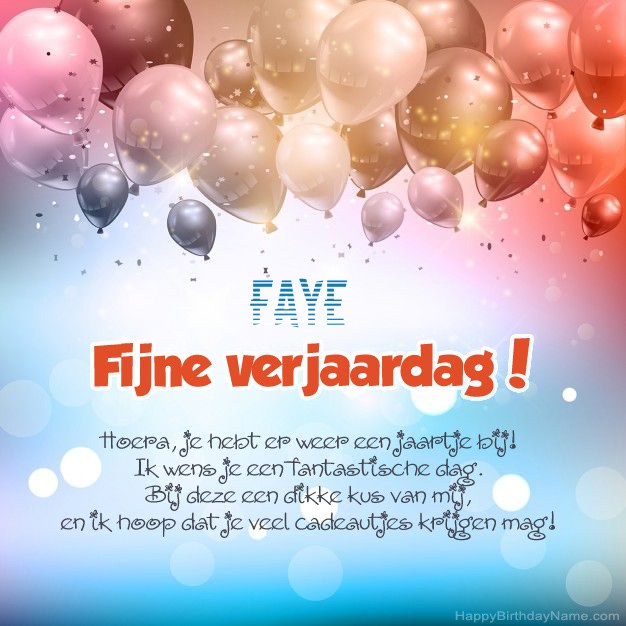 Gedichten op verjaardag voor Faye