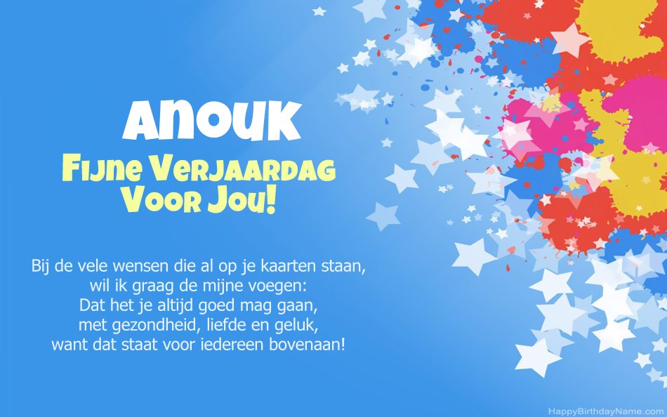 Gefeliciteerd met de verjaardag van Anouk