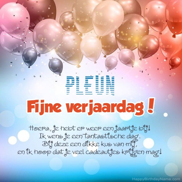 Gedichten op verjaardag voor Pleun