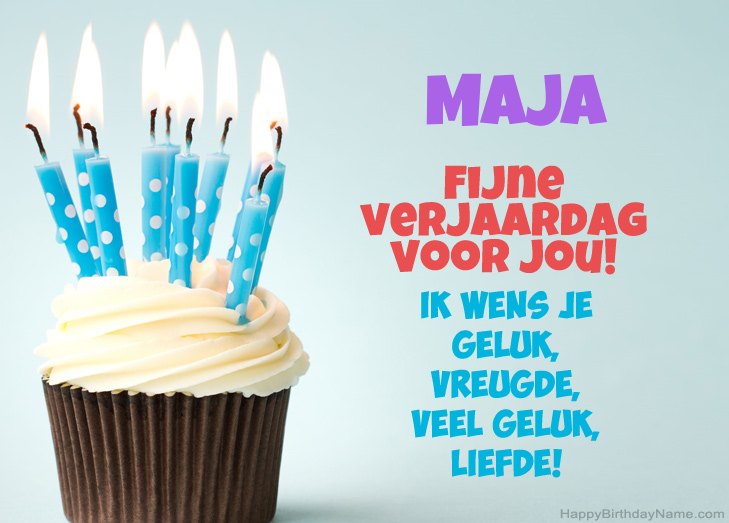 Gefeliciteerd met Fijne verjaardag van Maja