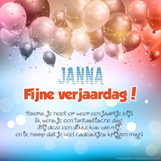 Gedichten op verjaardag voor Janna