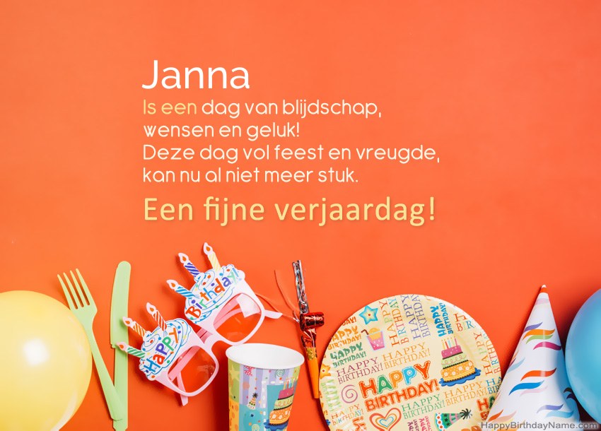 Gelukkige verjaardagskaarten voor Janna
