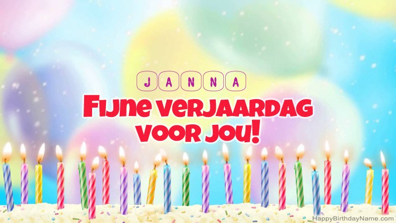 Grappige gelukkige verjaardagskaarten voor Janna
