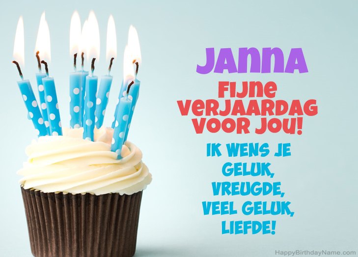 Gefeliciteerd met Fijne verjaardag van Janna