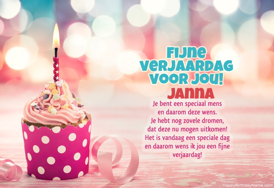 Gelukkige verjaardagskaart Janna gratis downloaden