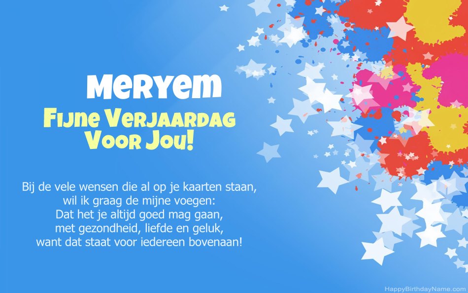 Gefeliciteerd met de verjaardag van Meryem