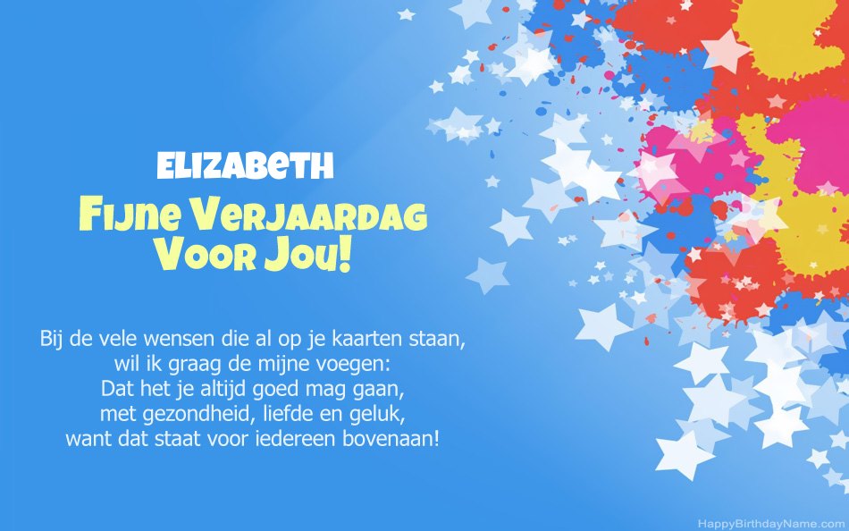 Gefeliciteerd met de verjaardag van Elizabeth