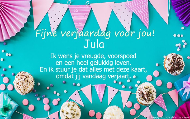 Gelukkige verjaardag Jula, mooie afbeeldingen