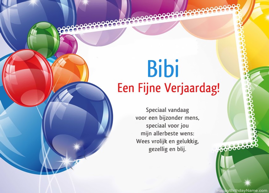 Gelukkige verjaardag Bibi!