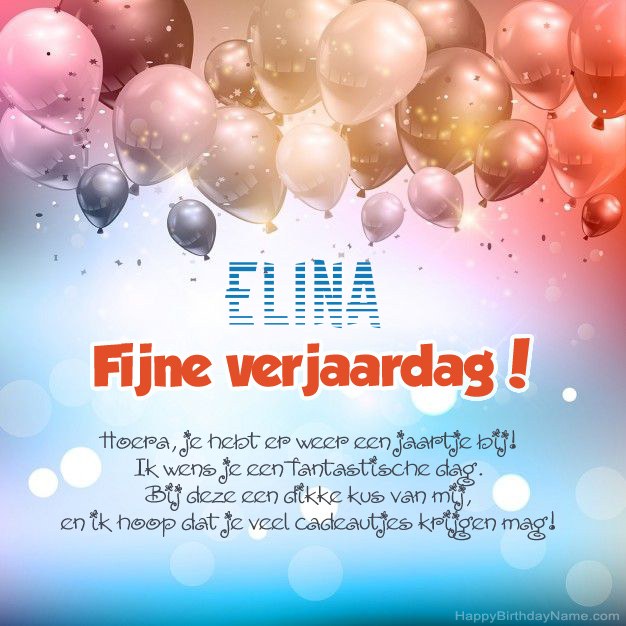 Gedichten op verjaardag voor Elina