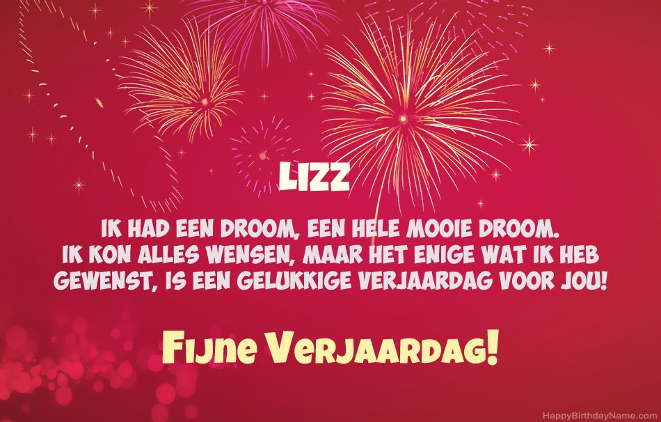 Gelukkige verjaardag Lizz, mooie gedichten