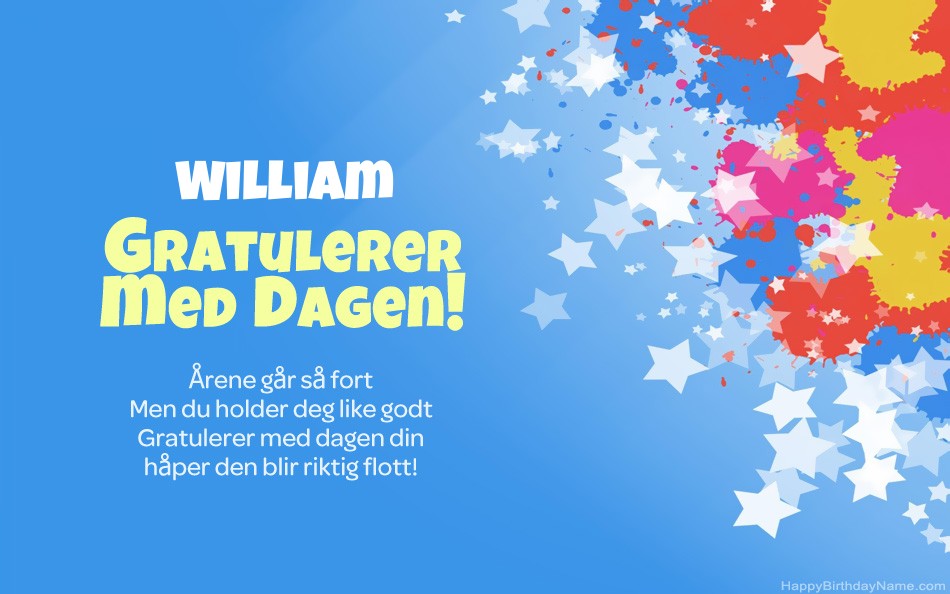 Gratulerer med William fødselsdag